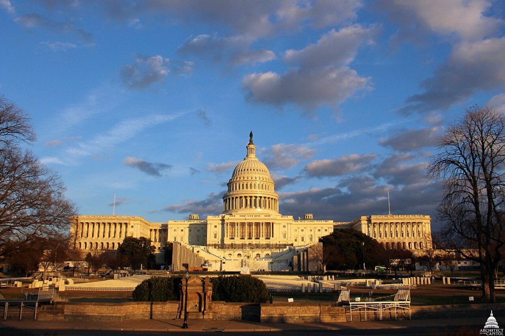 Archival photograph: west front of the United States Capitol, January 2013
